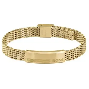 Ανδρικό βραχιόλι Hugo Boss 1580610 από επιχρυσωμένο ανοξείδωτο ατσάλι.