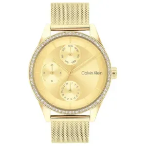 Γυναικείο ρολόι CALVIN KLEIN 25100011 Spark από ανοξείδωτο ατσάλι με χρυσό καντράν και χρυσό μπρασελέ.