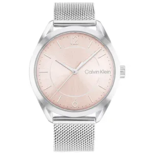 Ρολόι CALVIN KLEIN 25200193 από ανοξείδωτο ατσάλι με λευκό καντράν και μπρασελέ.