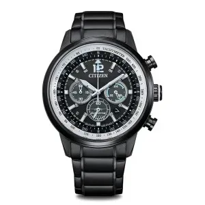 Ανδρικό ρολόι CITIZEN CA4475-89E Eco-Drive από ανοξείδωτο ατσάλι με μαύρο καντράν και μπρασελέ.