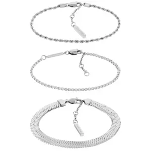 Γυναικείο σετ βραχιόλια Calvin Klein 35000625 Chain Set από ανοξείδωτο ατσάλι.