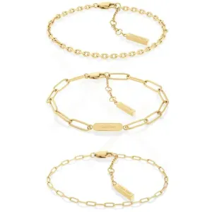 Γυναικείο σετ βραχιόλια Calvin Klein 35000435 Chain Set από επιχρυσωμένο ανοξείδωτο ατσάλι.