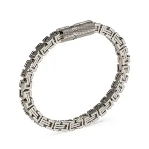 GUESS STEEL LINK CITY JUMB04084JWSTL Ασημένιο Βραχιόλι Με Λογότυπο