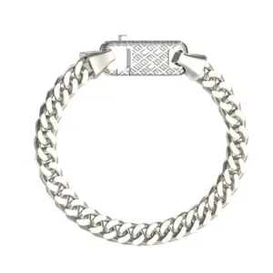 GUESS STEEL PITSTOP JUMB04458JWSTL Βραχιόλι Ασημένιο Με Λογότυπο