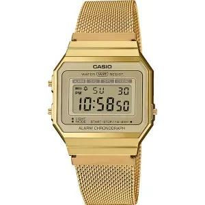 Ρολόι CASIO A-700WEVG-9AEF Vintage Iconic με ψηφιακό καντράν και μπρασελέ.