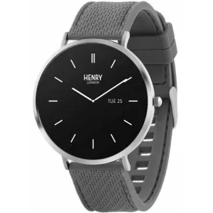 Ρολόι HENRY LONDON Smartwatch HLS65-0011 με ψηφιακό καντράν και γκρι καουτσούκ λουράκι.