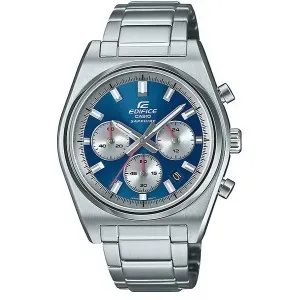 Ανδρικό ρολόι Ρολόι CASIO EFB-730D-2AVUEF Edifice από ανοξείδωτο ατσάλι με μπλε καντράν και ασημί μπρασελέ.