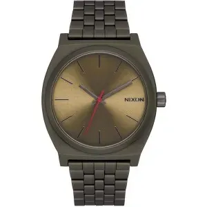 Ρολόι NIXON A045-5251-00 Time Teller από ανοξείδωτο ατσάλι με λαδί καντράν και ανθρακί μπρασελέ.