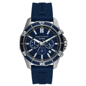 Ανδρικό ρολόι Armani Exchange AX1960 Spencer από ανοξείδωτο ατσάλι με μπλε καντράν και μπλε καουτσούκ λουράκι.