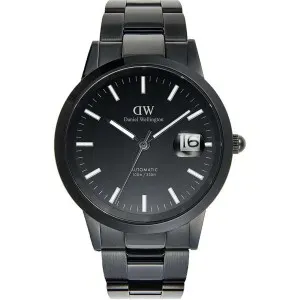 Ρολόι DANIEL WELLINGTON DW00100753 Iconic Link Automatic με μαύρο καντράν και μπρασελέ.