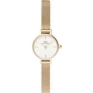 Γυναικείο ρολόι DANIEL WELLINGTON DW00100745 Petite Mini Melrose από ανοξείδωτο ατσάλι με λευκό καντράν και μπρασελέ.