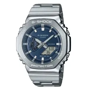 Ανδρικό Ρολόι CASIO G-Shock GM-2110D-2BER G-Steel από ανοξείδωτο ατσάλι με μπλε καντράν και μπρασελέ.