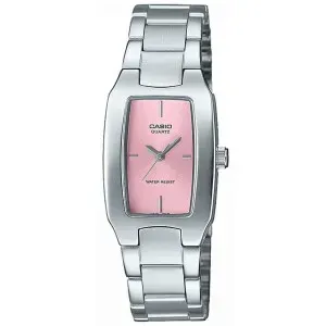 Γυναικείο ρολόι CASIO LTP-1165PA-4CEF Collection με ροζ καντράν και ασημί μπρασελέ.