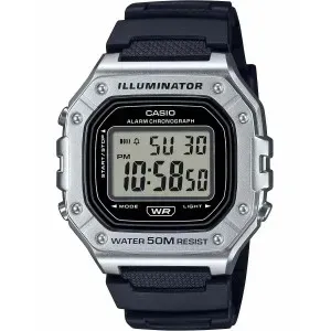 Ρολόι CASIO W-218HM-7AVEF Collection με ψηφιακό καντράν και μαύρο πλαστικό λουρί.