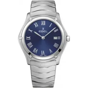 Ανδρικό ρολόι EBEL 1216420 Sport Classic από ανοξείδωτο ατσάλι με μπλε καντράν και ασημί μπρασελέ.