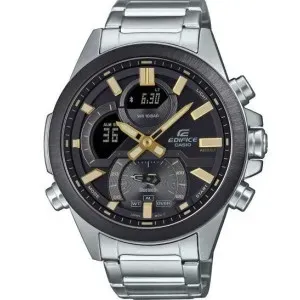 Ανδρικό ρολόι CASIO ECB-30DB-1A9EF Edifice Smartwatch από ανοξείδωτο ατσάλι με γκρι καντράν και ασημί μπρασελέ.