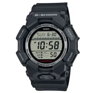 Ανδρικό ρολόι CASIO G-SHOCK GD-010-1ER με ψηφιακό καντράν και μαύρο καουτσούκ λουράκι.