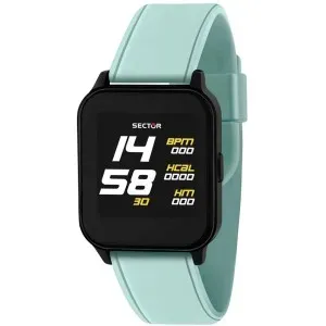 Ρολόι SECTOR R3251550004 S-05 Smartwatch με ψηφιακό καντράν και τυρκουάζ καουτσούκ λουράκι.