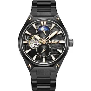 Ανδρικό ρολόι LEE COOPER LC08123.050 Automatic με μαύρο καντράν και μπρασελέ.