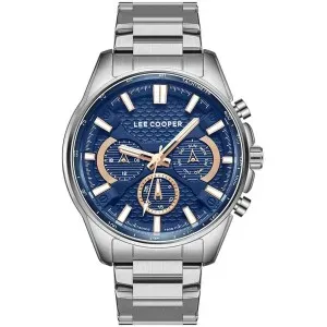 Ανδρικό ρολόι LEE COOPER  LC08090.390 με μπλε καντράν και μπρασελέ.