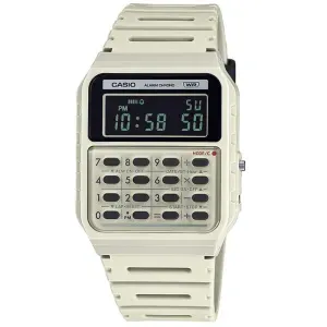 Ρολόι CASIO CA-53WB-8BEF Vintage με ψηφιακό καντράν και λευκό καουτσούκ λουράκι.