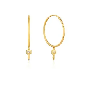 Σκουλαρίκια ANIA HAIE E032-02G Under Lock & Key από επιχρυσωμένο ασήμι 925