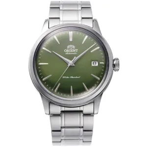 Ανδρικό ρολόι Orient RA-AC0M09E Classic Automatic από ανοξείδωτο ατσάλι με πράσινο καντράν και ασημί μπρασελέ.