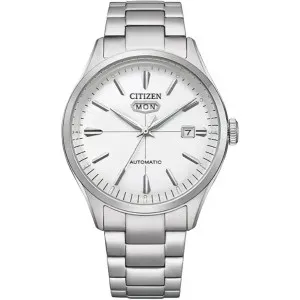 Ανδρικό Ρολόι CITIZEN Automatic NH8391-51AE Με Ατσάλινο Μπρασελέ Kαι Λευκό Καντράν