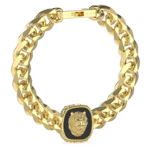 GUESS STEEL LION KING JUMB04001JWYGBKL Βραχιόλι Χρυσό Με Λιοντάρι