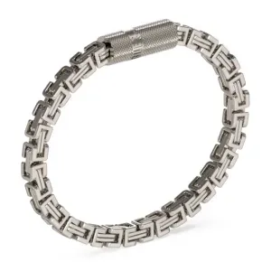 GUESS STEEL LINK CITY JUMB04084JWSTL Ασημένιο Βραχιόλι Με Λογότυπο