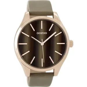 Ρολόι OOZOO C9501 Timepieces με Ροζ Χρυσό με Καφέ Δερμάτινο Λουράκι