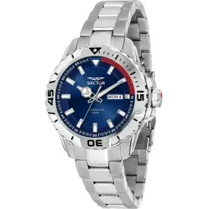 Ανδρικό ρολόι SECTOR R3223135001 Legend Divers Automatic από ανοξείδωτο ατσάλι με μπλε καντράν και μπρασελέ.