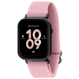 Γυναικείο ρολόι Reflex Active RA37-2200 Series 37 Smartwatch με ροζ υφασμάτινο λουράκι.