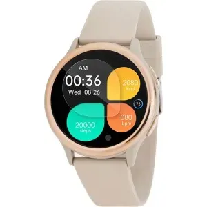 Ανδρικό ρολόι 3GUYS 3GW3522 Smartwatch με μπεζ καουτσούκ λουράκι.