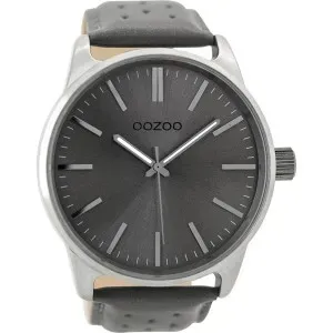 Ανδρικό ρολόι OOZOO C9423 Timepieces με γκρι καντράν και γκρι δερμάτινο λουράκι.