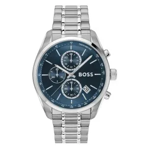 Ρολόι Boss 1514226 Grand Prix από ανοξείδωτο ατσάλι με μπλε καντράν και μπρασελέ.