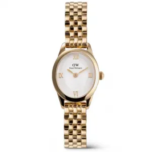 Γυναικείο ρολόι DANIEL WELLINGTON DW00100803 Ophelia Mini από ανοξείδωτο ατσάλι με λευκό καντράν και χρυσό μπρασελέ.