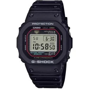 Ανδρικό ρολόι G-SHOCK DW-5000R-1AER Origin Chronograph με ψηφιακό καντράν και μαύρο λουράκι.