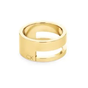 Γυναικείο δαχτυλίδι Calvin Klein 35000679 από επιχρυσωμένο ανοξείδωτο ατσάλι.