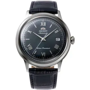 Ανδρικό ρολόι Orient RA-AC0024L Classic Automatic από ανοξείδωτο ατσάλι με μπλε καντράν και μπλε δερμάτινο λουράκι.