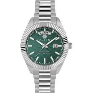 Ρολόι PHILIPP PLEIN PWPNA0124 Superlative από ανοξείδωτο ατσάλι με πράσινο καντράν και μπρασελέ.