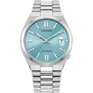 Ρολόι CITIZEN NJ0200-50L Tsuyosa Automatic από ανοξείδωτο ατσάλι με τυρκουάζ καντράν και ασημί μπρασελέ.