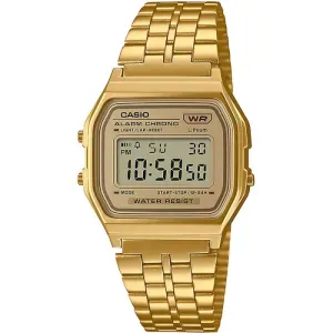 Ρολόι CASIO A-158WEGV-9AEF Vintage με χρυσό ψηφιακό καντράν και χρυσό μπρασελέ.