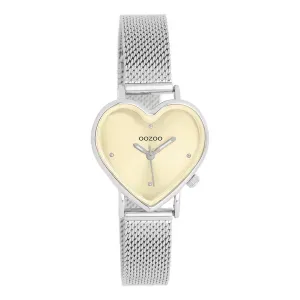 Γυνακείο ρολόι OOZOO C11443 TIMEPIECES με χρυσό καντράν και ασημί μπρασελέ.