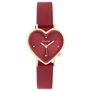 Γυναικείο ρολόι OOZOO C11454 TIMEPIECES με μπορτντώ καντράν και μπορντώ δερμάτινο λουράκι.