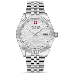 Ανδρικό ρολόι SWISS MILITARY HANOWA SMWGL0005402 Diligenter Automatic από ανοξείδωτο ατσάλι με ασημί καντράν και μπρασελέ.