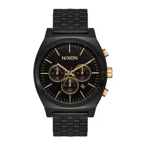 Ανδρικό ρολόι NIXON A972-5326-00 Time Teller από ανοξείδωτο ατσάλι με μαύρο καντράν και μαύρο μπρασελέ.