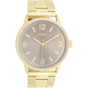 Ανδρικό ρολόι OOZOO C11504 TIMEPIECES με καφέ καντράν και χρυσό μπρασελέ.