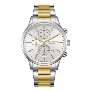 Ανδρικό ρολόι LEE COOPER LC08042.230 με ασημί καντράν και ασημί-χρυσό μπρασελέ.