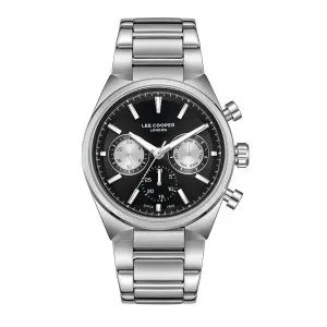 Ανδρικό ρολόι LEE COOPER LC08174.350 με μαύρο καντράν και μπρασελέ.